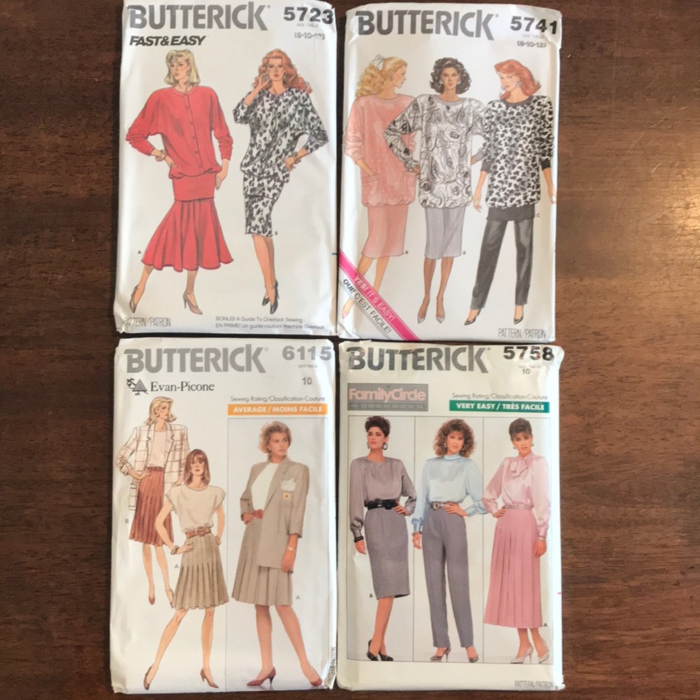 3/$30 Butterick Sewing Patterns 1980’s Vintage
